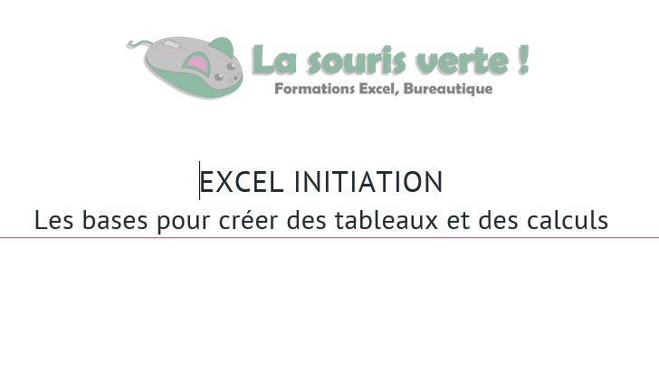 La Souris Verte Programme Excel Initiation 32600 L'Isle-Jourdain
